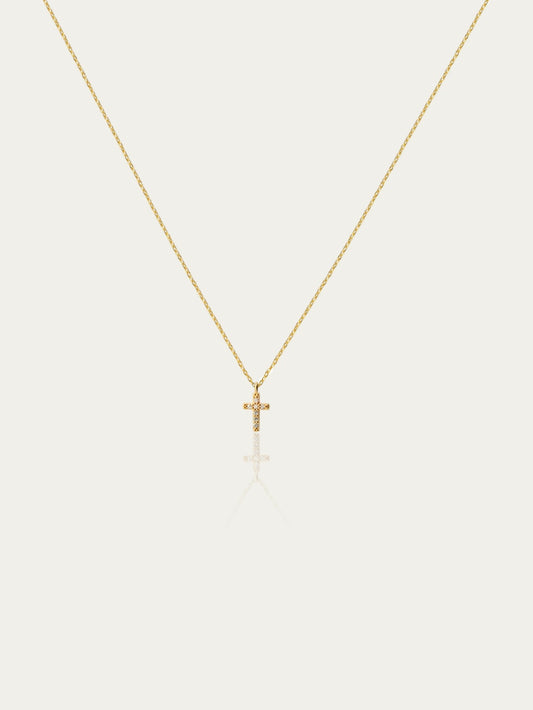 Mini Cruz Gold Necklace