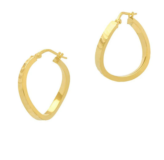 Serpent Wave Gold Hoops