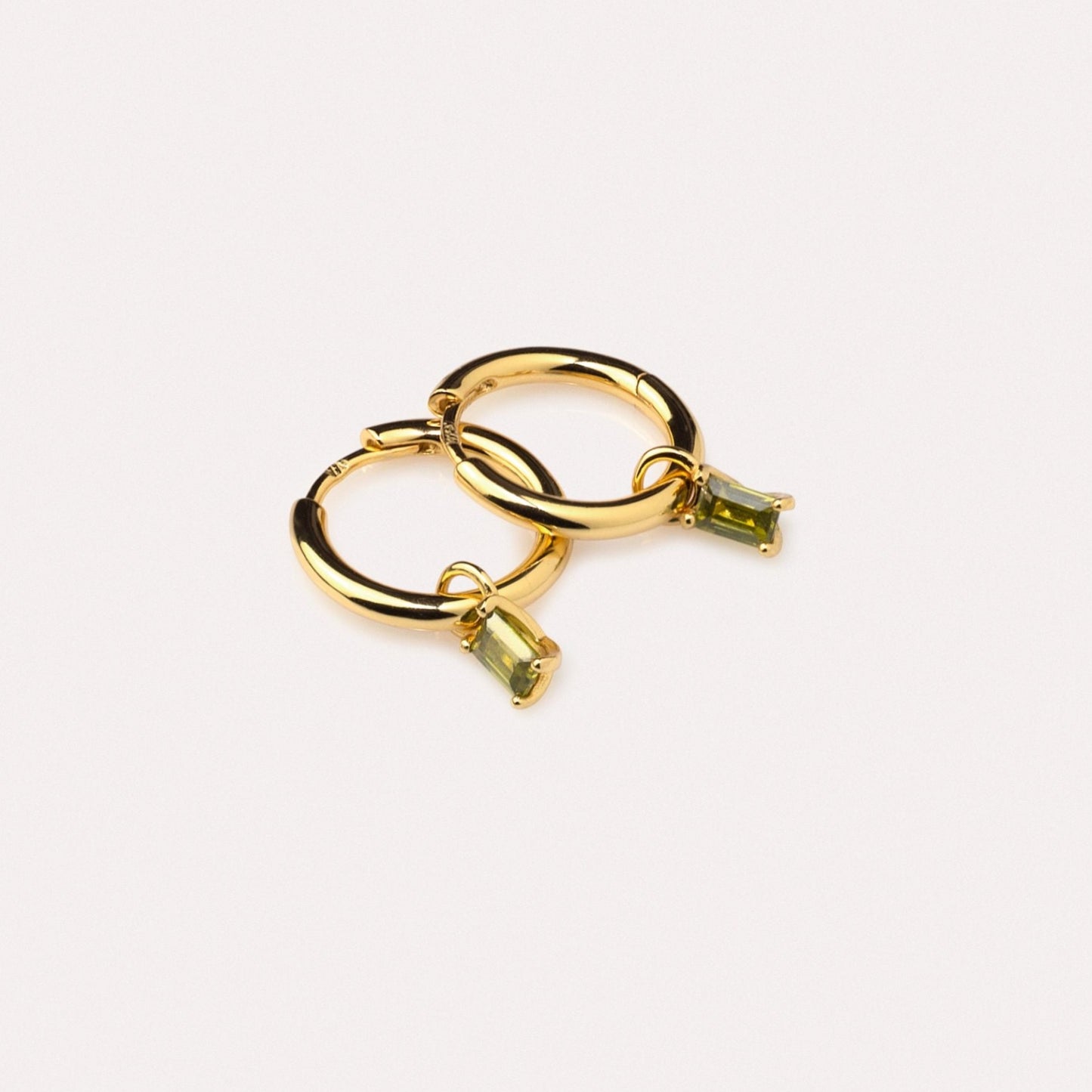 Peridot Gold Hoop Earrings