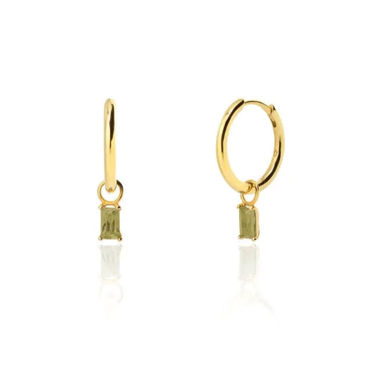 Peridot Gold Hoop Earrings