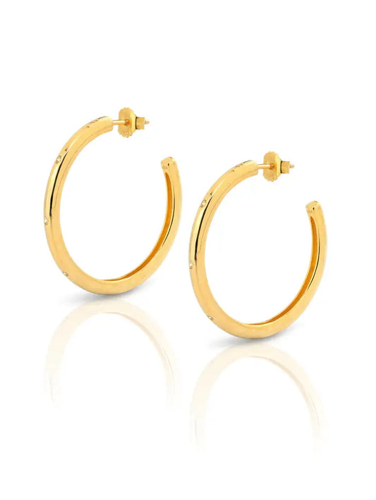 Saturn Gold Hoop Earrings